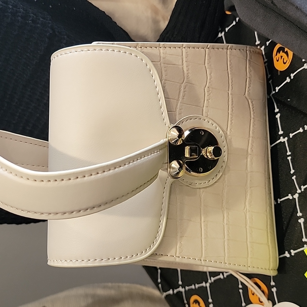 Small ivory purse have black and mustard too